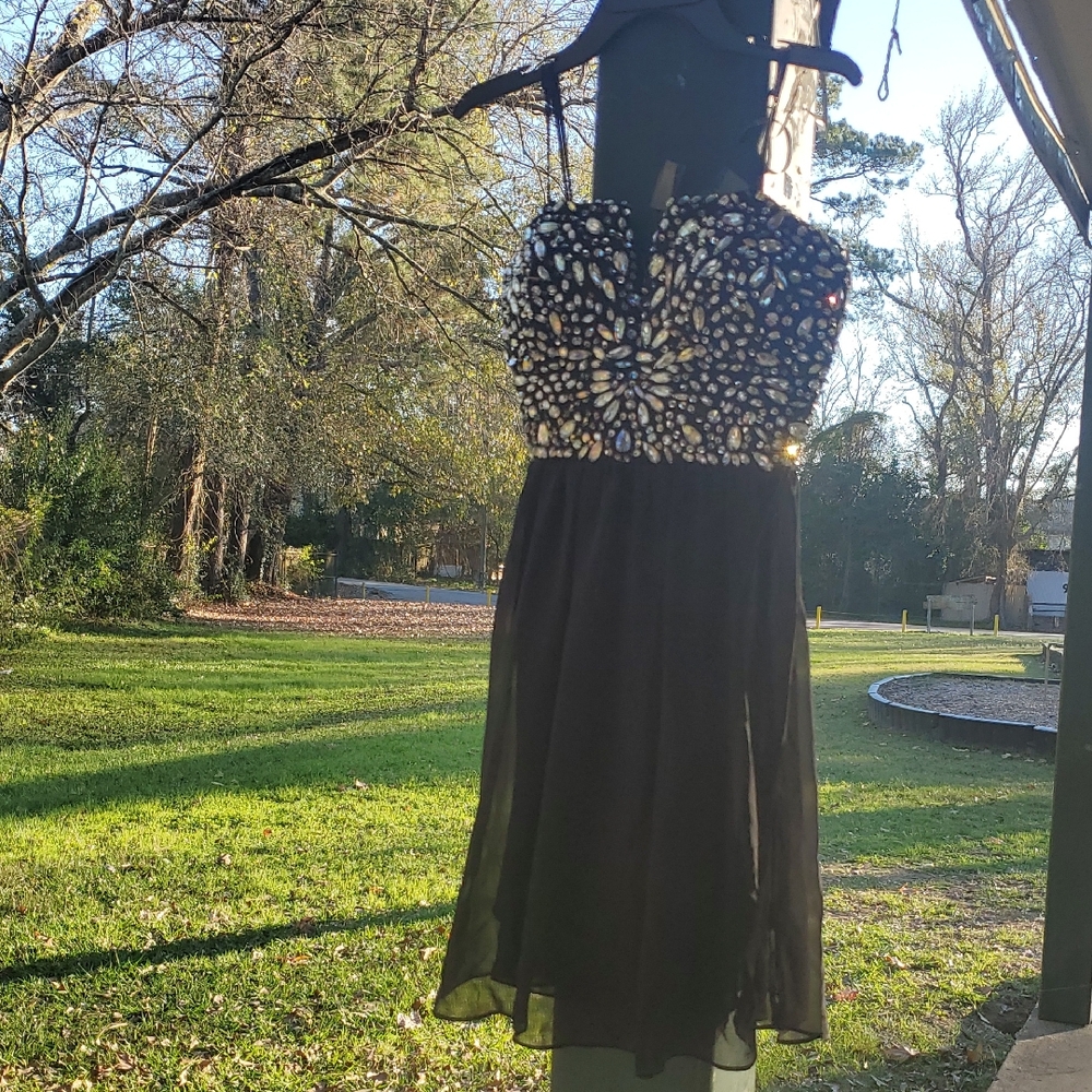 B Darlin Black Dress with Embellished Details